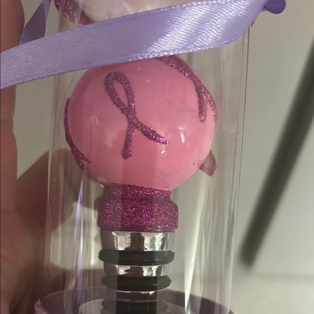 Top Shelf Pink Ribbon breast cancer Wine Stopper